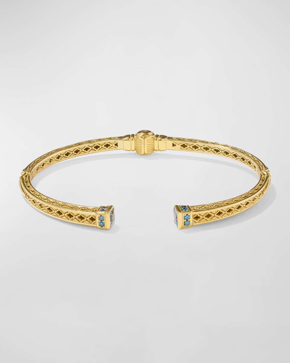 18K Yellow Gold Rhodolite and VVS White Diamond Bracelet
